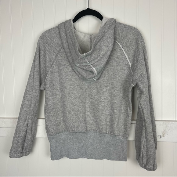 FREE PEOPLE Light Gray Hooded Pullover Sweatshirt - Picture 4 of 5